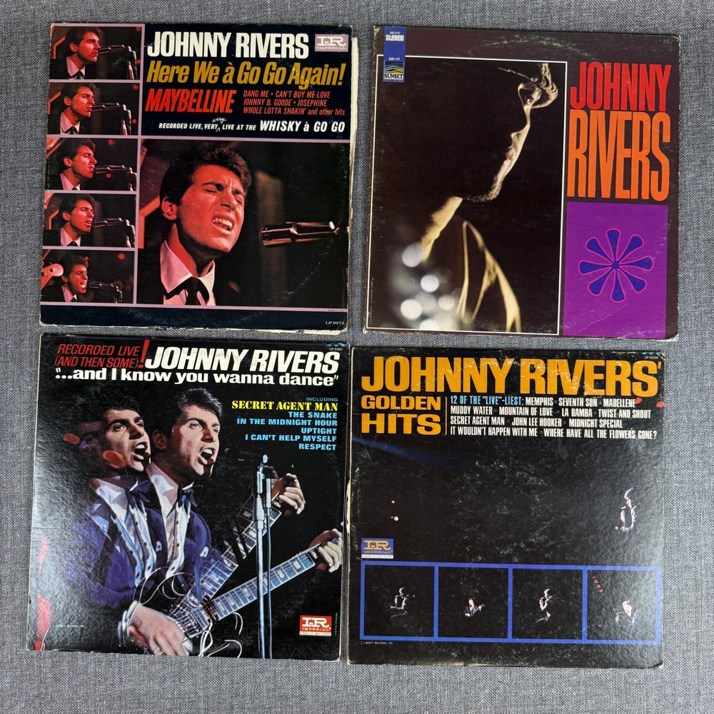 Johnny Rivers 4 Vinyl Record Lot Golden Hits Go Go Dance Rock Pop LPs